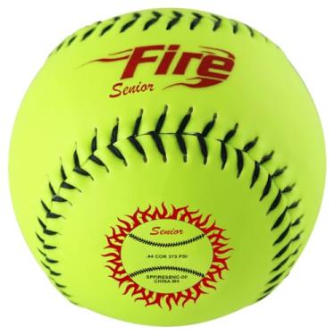 Imagem de Baden Bolas de softball Fire Senior Slowpitch - 1 dúzia (amarelo óptico de 30,5 cm (capa composta))