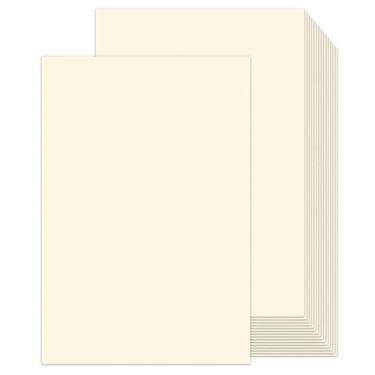 Imagem de Pacote com 100 cartolina creme, 29,5 kg, cartolina grossa Goefun marfim 29,5 kg, cartolina de papel para impressão pesada para pôster, menus, cartões comemorativos, tablóides, esboços arquitetônicos e