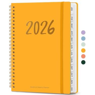 Imagem de Agenda 2026 – Agenda semanal e mensal, janeiro de 2026 a dezembro de 2026, encadernado em espiral, agenda 2026, bolso interno, perfeito para escritório, casa, material escolar – A5 (16 cm x 21,6 cm