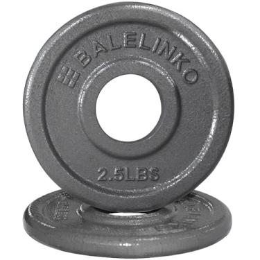 Imagem de Cast Iron 2-Inch Olympic Grip Plate Weight Plate for Strength Training, Weightlifting and Crossfit, Set of 2, 2.5LB, Gray