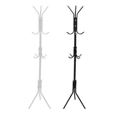 Imagem de Cabideiro Mancebo de Chão Arara Tripé Alumínio 12 Ganchos Organizador para Roupas Chapéu Bolsa