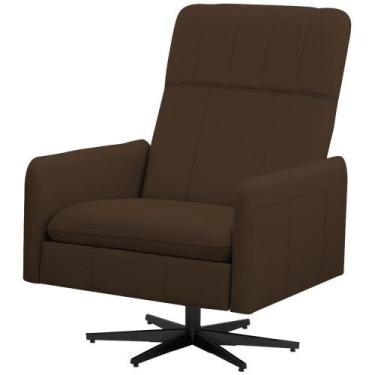 Imagem de Poltrona Decorativa Giratória Retrátil Reclinável Lutor L06 Couro Marr