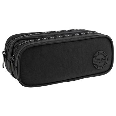 Imagem de Estojo escolar duplo com ziper académie Young Preto 313424 Tilibra