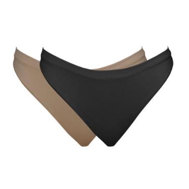 Imagem de Kit 2 Calcinhas Tanga Hanes 1148 Chocolate/Preto  GG, GG, Chocolate, P