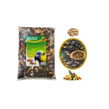 Imagem de 1 Ração Mistura para Papagaio Arara Cacatua Frutas Castanhas Girassol 