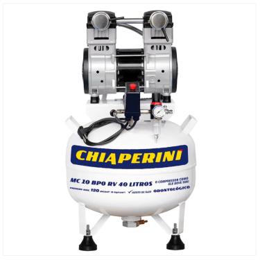 Imagem de Compressor Chiaperini MC 10 BPO 40 Litros 120 Libras 2 cv 220v Monofásico Isento de Óleo
