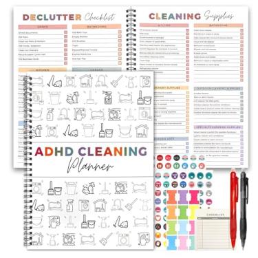 Imagem de Agenda de limpeza Adhd, agenda de plano de limpeza, lista de verificação de lista de limpeza, agenda de limpeza e organização, lista de verificação diária semanal mensal para casa, livro de planos de