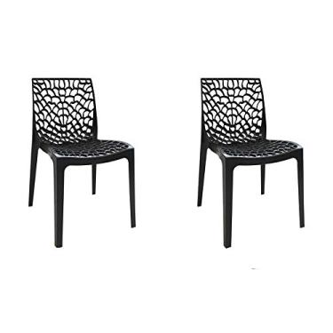 Imagem de Rivatti Kit 06 Cadeiras Gruv, Preta