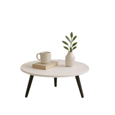 Imagem de Mesa de Centro, Mesa Centro Retrô Redonda Pés Plástico Pvc 27cm Ou 45cm para Sala Decoração Escritório(Branco 27CM)