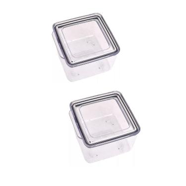 Imagem de Kit 2 Potes Herméticos 480Ml Porta Mantimentos Qualyplas