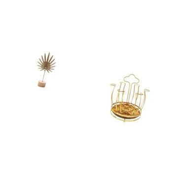 Imagem de Fenteer Escultura de Folha de Metal Abstrata Nórdica E Suporte Giratório para Escorredor de Copos, Ornamento Criativo para Mesa de Casa, Armário de Festa, Dec