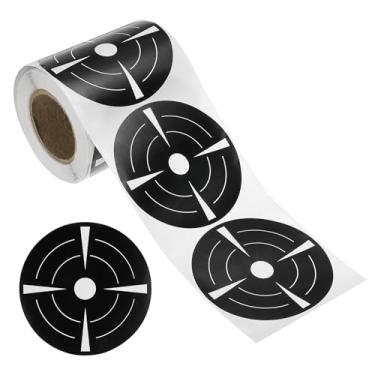 Imagem de Adesivos de alvo redondos fluorescentes de 7,6 cm, 1 rolo de papel reativo para alvos de tiro para prática de tiro de tiro, preto