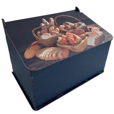 Imagem de Porta PãO Cristal Com Tampa Articulada - Para PãEs, Bolos(Preto)