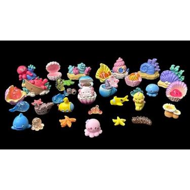 Imagem de Mini ornamentos de animais de resina oceânica, conjunto de estatuetas em miniatura fofas, enfeites para fazer garrafas faça você mesmo, decoração de artesanato de paisagem de aquário de peixes, 42