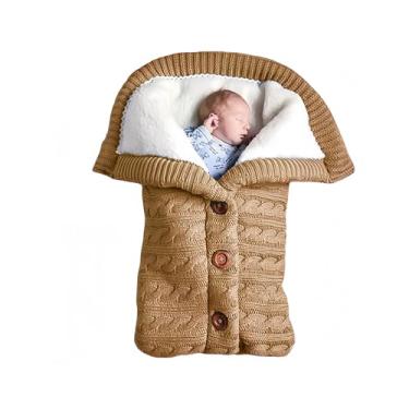 Imagem de insular Saco de dormir quente para bebês, saco de dormir infantil, saco de dormir, cobertor de lã para recém-nascidos (cáqui)