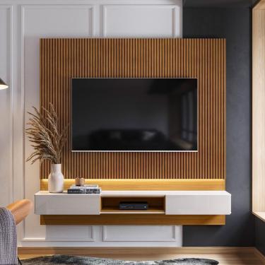 Imagem de Painel Paris Para Tv Até 70 Polegadas Várias Cores - Lukaliam Móveis Tauari - Off White Tauari - Off White