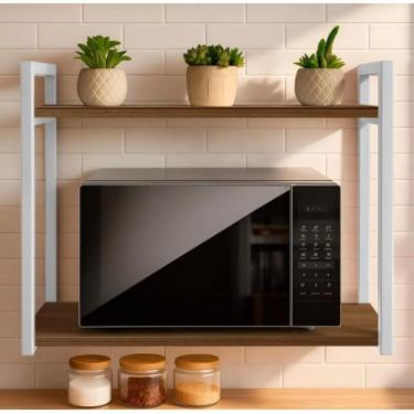 Imagem de Suporte Branco Estilo Industrial Para Microondas - severinobraz