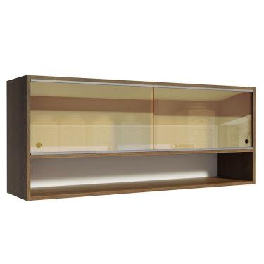 Imagem de Armário Aéreo 2 Portas Correr Vidro 1 Nicho Glamy, E Rustic