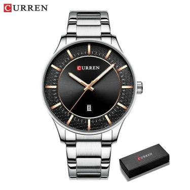 Imagem de Relógio Masculino Curren 8347 À Prova D'Água Prata