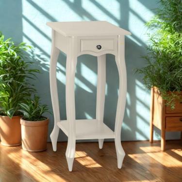 Imagem de Mesa De Apoio Com Gaveta Falsa E Pé Luiz Xv - Nude Laca