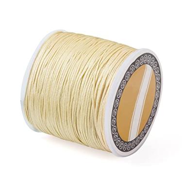 Imagem de 100 jardas/rolo 0,8 mm fios trançados de nylon leve cáqui chinês cordão para joias cordão de miçangas para artesanato faça você mesmo Kumihimo pulseiras de macramê para fabricação de suprimentos