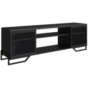 Imagem de Rack Industrial 180 Cm 2 Pt Com Tela Em Metal 1027 Preto Pp Preto