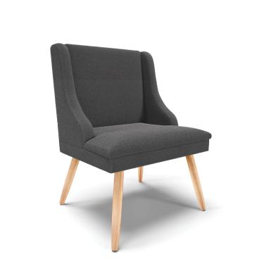 Imagem de Cadeira Sala de Jantar Pé Palito Natural Liz Bouclê Grafite D03 - D'Rossi