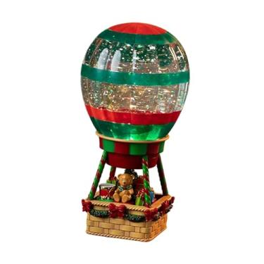 Imagem de Generic Globo de Neve em Forma de Balão de Ar Quente, Estatueta Decorativa Fofa para as Festas, Ideal para Prateleiras, Lareira ou Mesa, Urso