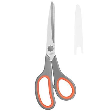 Imagem de Tesoura multiuso de 20 cm a granel ultra afiada com lâmina grossa de 2,5 mm de aderência confortável para acessórios de mesa de escritório, tecido de costura, artesanato doméstico, material escolar