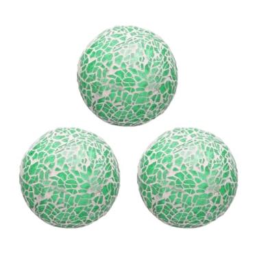 Imagem de AKEIE Bola decorativa premium de 10 cm para tigelas de centro de mesa, esfera de mosaico de vidro, esferas decorativas para vasos, decoração de mesa de jantar, festa de casamento, Natal, festa de