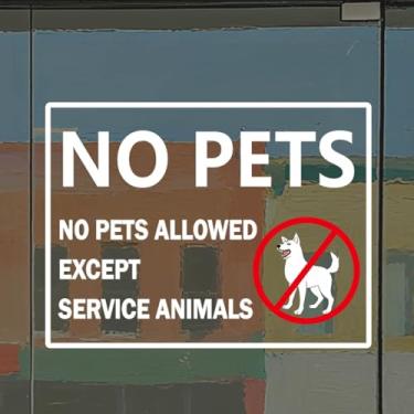 Imagem de Adesivo de placa não permitido para animais de estimação para negócios - Pacote com 2 adesivos de vinil de 20 x 15 cm removível à prova d'água para portas de vidro, janelas e lojas