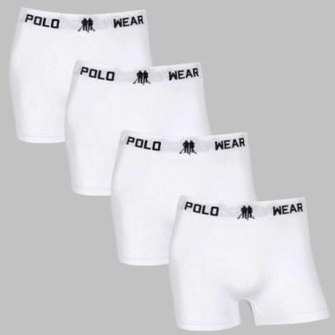 Imagem de Kit 4 Cuecas Boxer Masculina Polo Wear Premium Confortável, Branco, GG