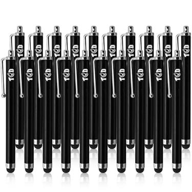 Imagem de Pacote com 20 canetas Stylus TCD para telas sensíveis ao toque – Caneta Stylus universal para iPad, iPhone, Galaxy Tablet, Android, Chrome Book, Laptop – Canetas de ponta de borracha grossa premium