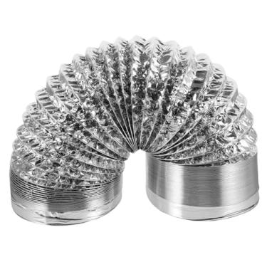 Imagem de Mangueira de ventilação para secadora de 17 cm, tubo flexível de duto de duto de ar de alumínio de 3 m, mangueira de exaustão de duto de ar não isolado para sistemas de aquecimento de ventilação HVAC