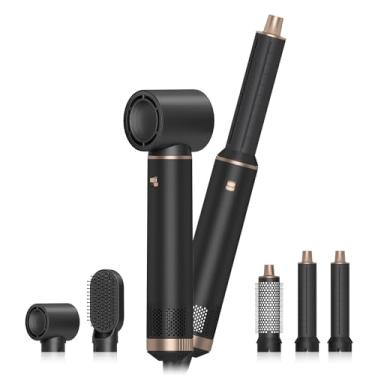 Imagem de Escova de secador de cabelo 5 em 1: conjunto de escova de secador de cabelo iônica para modelar o volume e alisar. A escova de ar quente 6 em 1 é a ferramenta perfeita para alcançar o salão de beleza