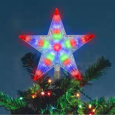 Imagem de Topo de estrela de LED para decoração de topo de árvore de Natal para festas em casa e exibição de janela