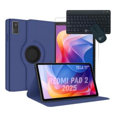 Imagem de Capa Para Xiaomi Redmi Pad 2 (2025) Kit Completo (Azul Marinho).
