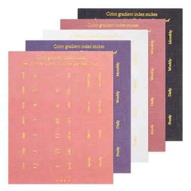 Imagem de Sibba Agenda mensal com 10 folhas autoadesivas com cores gradientes e divisórias mensais de folha dourada, guia colorida do mês para cadernos Hobonichi Weeks e organizadores de escritório (180 peças)