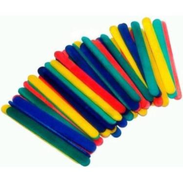 Imagem de Palito De Picolé Sorvete Colorido Ponta Redonda 300 Unidades - Theoto