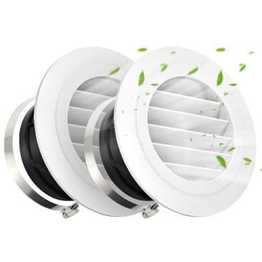 Imagem de TIHCXNY Branco (4 polegadas 100 mm 2 pacotes) tampas de ventilação redondas com telas de insetos, adequado para banheiro, cozinha, vaso sanitário e ventilação de teto de escritório