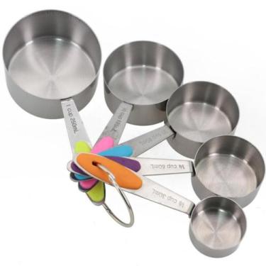 Imagem de Xícara Medidora Inox Precisão Confeitaria 5Peças Lovely Vibe