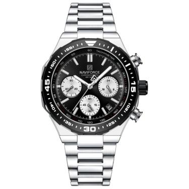 Imagem de Relógio De Quartzo Masculino Com Pulseira De Aço Inoxidável Esportivo Impermeável Prata