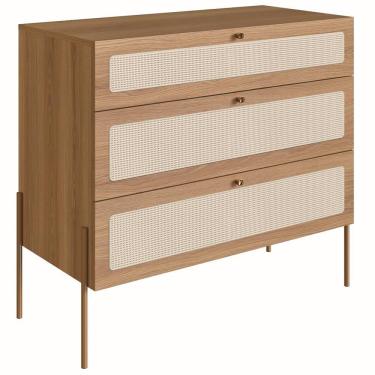 Imagem de Comoda 3Gv Corrediça Telescopicas Palhinha Hanover Artesanor