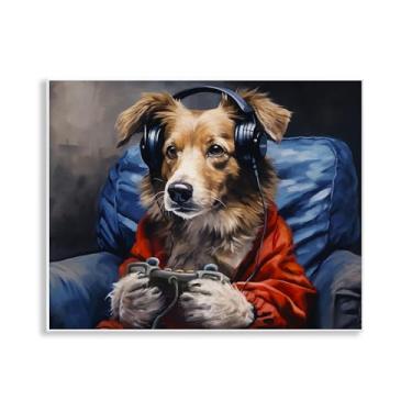 Imagem de Stupell Industries Arte de placa de parede Game Master Dog, design de Shawna Stewart, 28 x 35 cm