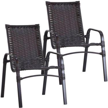 Imagem de 2 Cadeiras Emily Com Pintura Eletrostática Trama  Tabaco