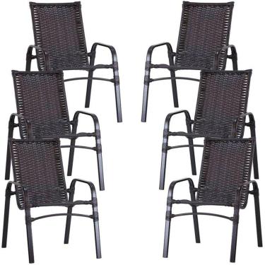 Imagem de 6 Cadeiras Emily Com Pintura Eletrostática Trama  Tabaco