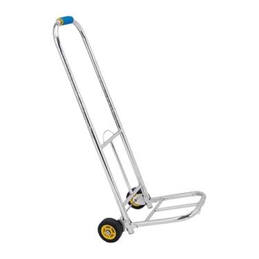 Imagem de MotiveTech Carrinho de mão dobrável, carrinho utilitário ajustável, multifuncional, com rodas para mudança de casa, viagem, compras, Rodas de Borracha