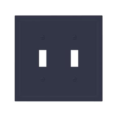 Imagem de Spshian Capas de interruptor de luz dupla azul marinho escuro decorativo azul marinho 2 gangues capa de placa de parede interruptor elétrico dispositivo duplo 2 furos dimmer placa frontal para