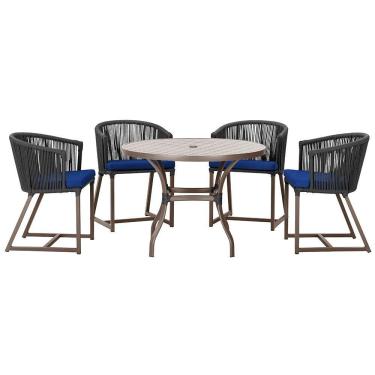 Imagem de Mesa Com 4 Cadeiras E Noronha Estofado 10 Trama Original Preto