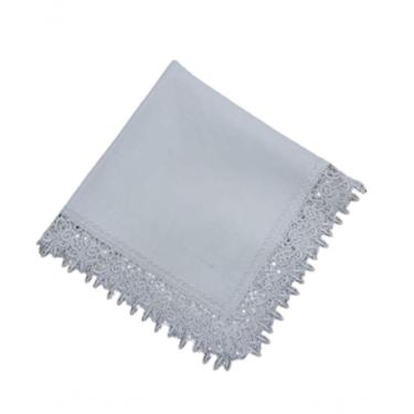 Imagem de Guardanapo Branco Com Renda 45x45cm